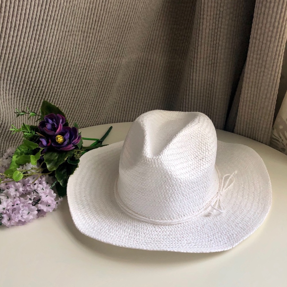 LOFT white straw fedora BRAND NEW